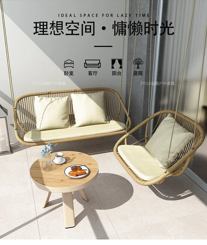 MJY hanging basket rattan chair single double swing sofa indoor cradle ceiling rattan chair