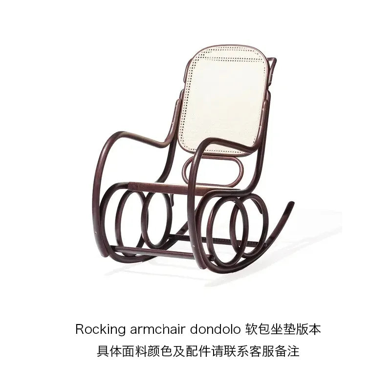 Natural rattan Nordic Ins rocking chair balcony chair living room home lazy rocking simple recliner nap