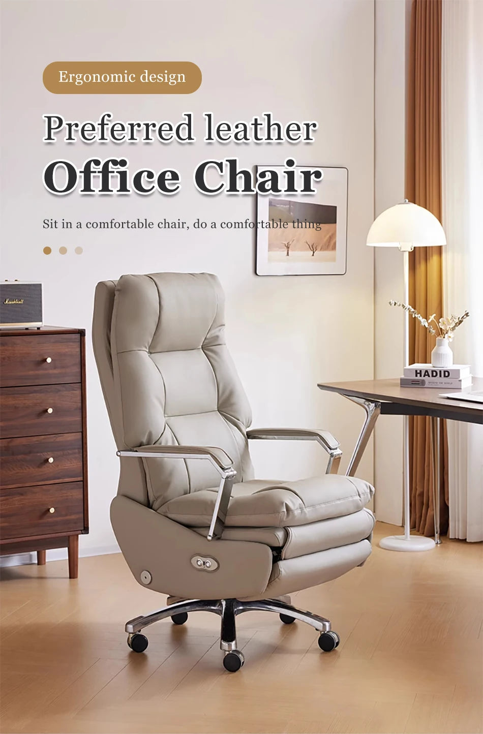 High-end Electric Leather Office Chair with Massage Function Luxury Multifunctional Large Class Computer Chair  Chair gamer