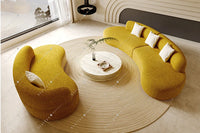 White Cloud Extendable U-Shaped Modular Sofa Set Home Embroidered Textile Fabric Corner Living Room Couch