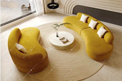 White Cloud Extendable U-Shaped Modular Sofa Set Home Embroidered Textile Fabric Corner Living Room Couch