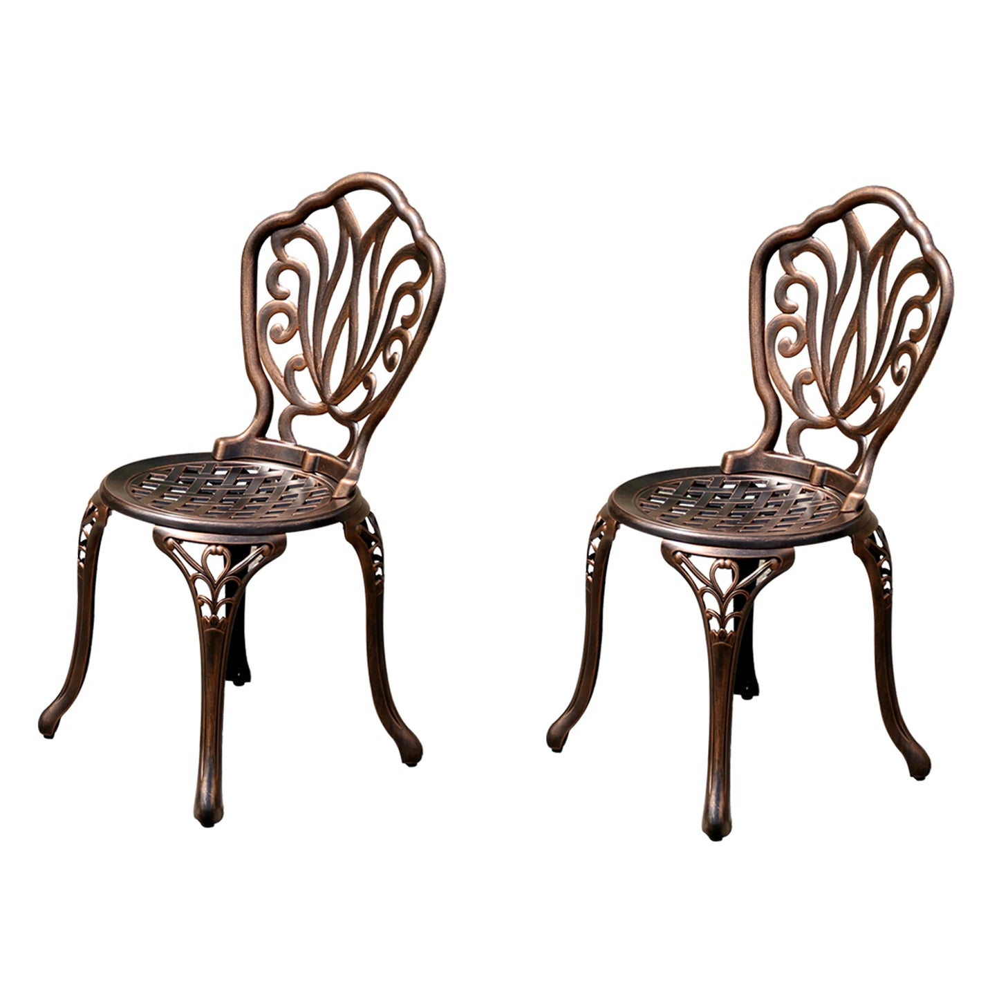 2-Piece Set Cast Aluminum Chairs Outdoor Chair Set Garden Chair Weather-Resistant Patio Metal Chair Bistro Chair