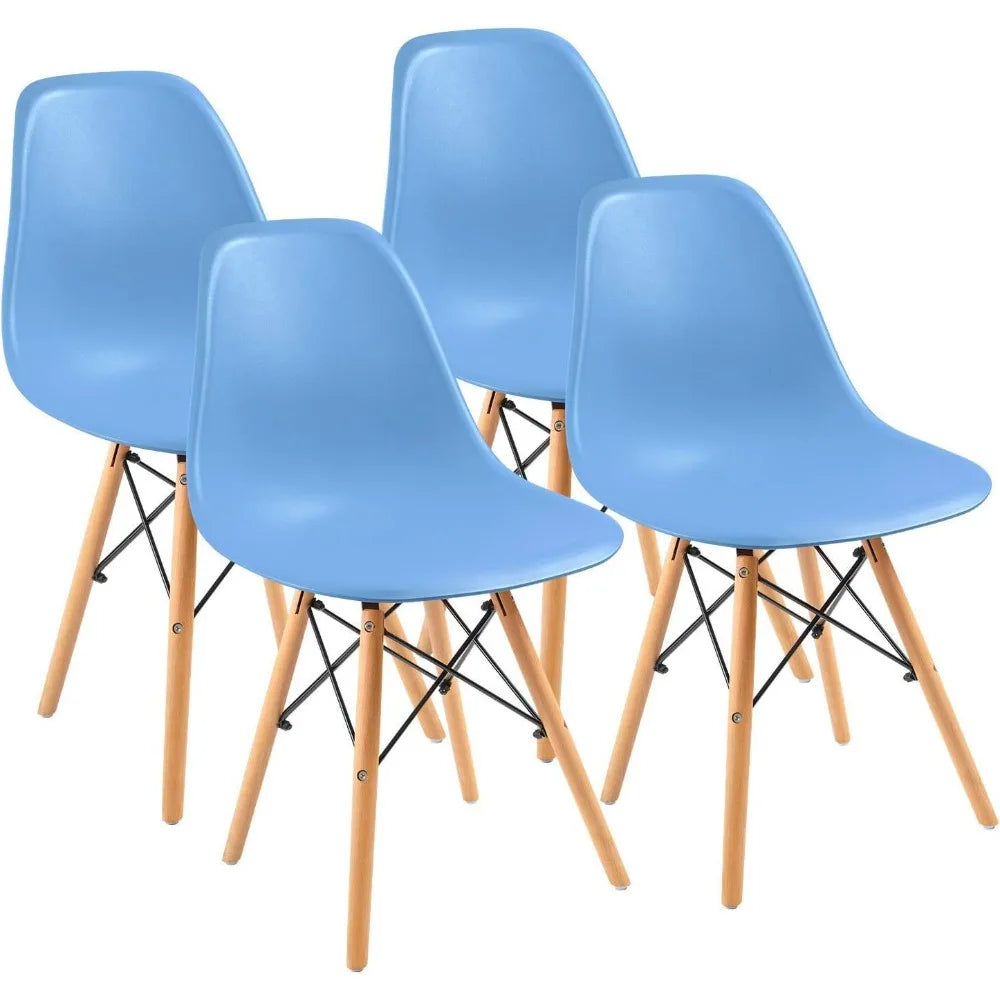 Furmax Modern Style Dining Chair Mid Century Modern DSW Chair, Shell Lounge Plastic Chair for Kitchen Chairs Set of 4(White)