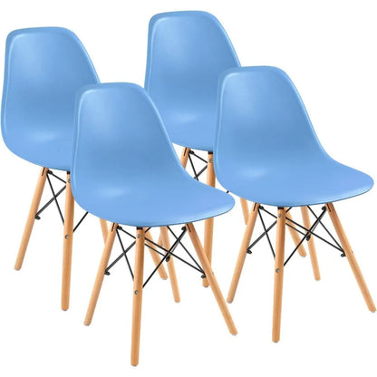 Furmax Modern Style Dining Chair Mid Century Modern DSW Chair, Shell Lounge Plastic Chair for Kitchen Chairs Set of 4(White)