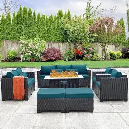 # Outdoor Furniture Sets Outdoor Propane Fire Pit Table Patio Furniture Set No-Slip Cushions And Waterproof Covers #
