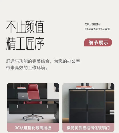 Simple and light luxury office desk and chair combination President's table Manager table Large desk office