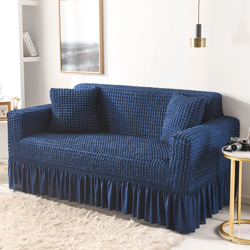 Fabric Skirt 2/3 Seater Sofa Cover 140-230cm Full Package Single Universal Elastic Sofa Slipcovers American Rustic Four Seasons