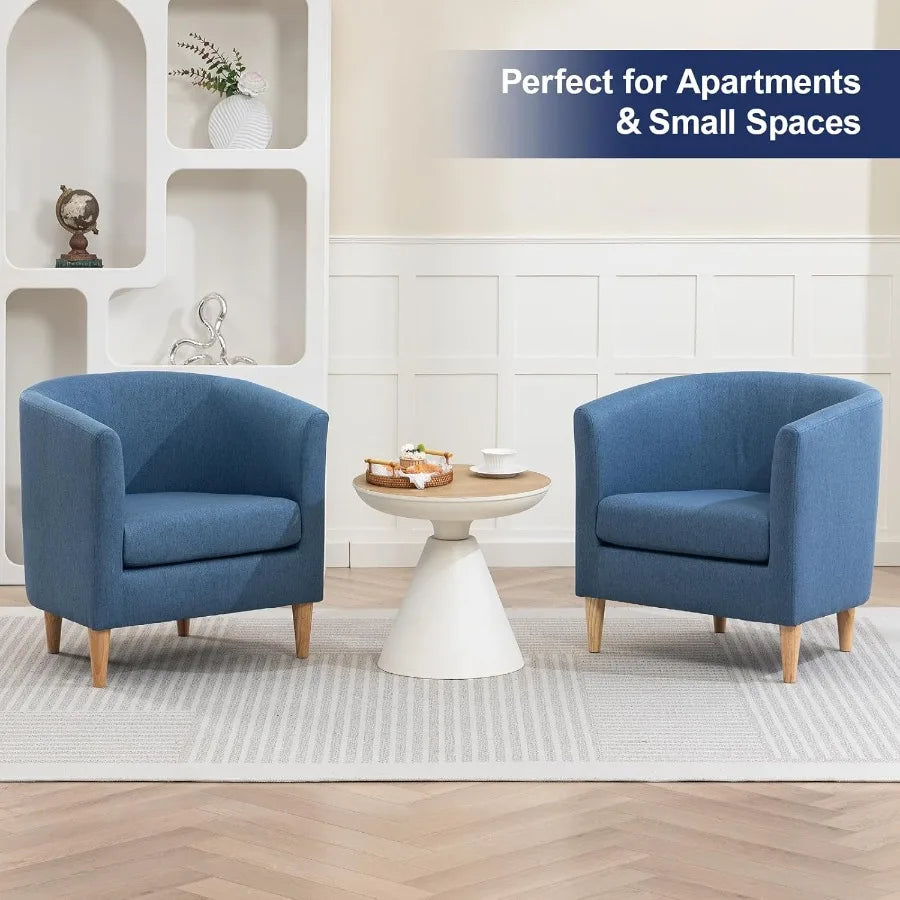 Modern Comfy Accent Barrel Chair with Armrest for Living Room Bedroom Reception Room or Cafe Soft Padded Design for Cozy Readin