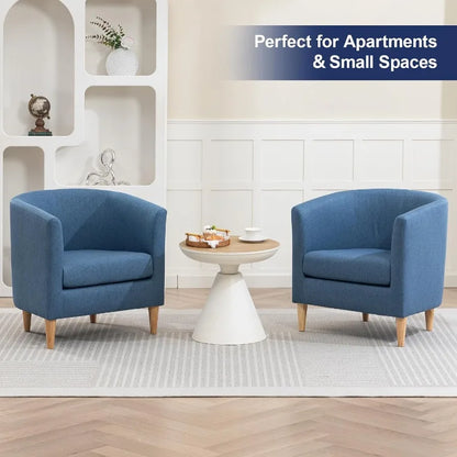 Modern Comfy Accent Barrel Chair with Armrest for Living Room Bedroom Reception Room or Cafe Soft Padded Design for Cozy Readin