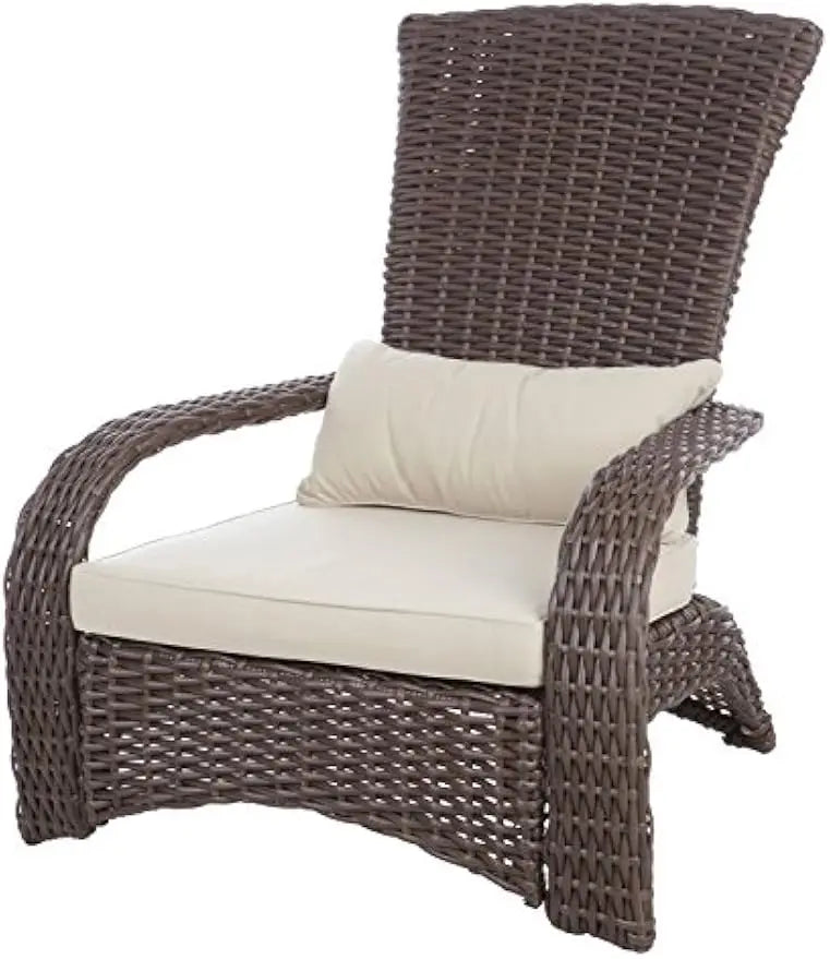 62172 Deluxe Coconino Wicker Lounge Chair All Weather Wicker Armchair Lightweight Durable Adirondack Style Includes 3