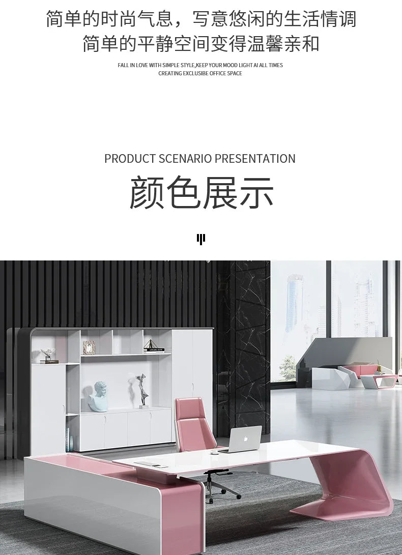Minimalist Luxury High-end Designer Office Desk Fashionable High-end Modern Simple European Aesthetic Scrivania Trendy Furniture