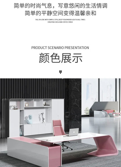 Minimalist Luxury High-end Designer Office Desk Fashionable High-end Modern Simple European Aesthetic Scrivania Trendy Furniture