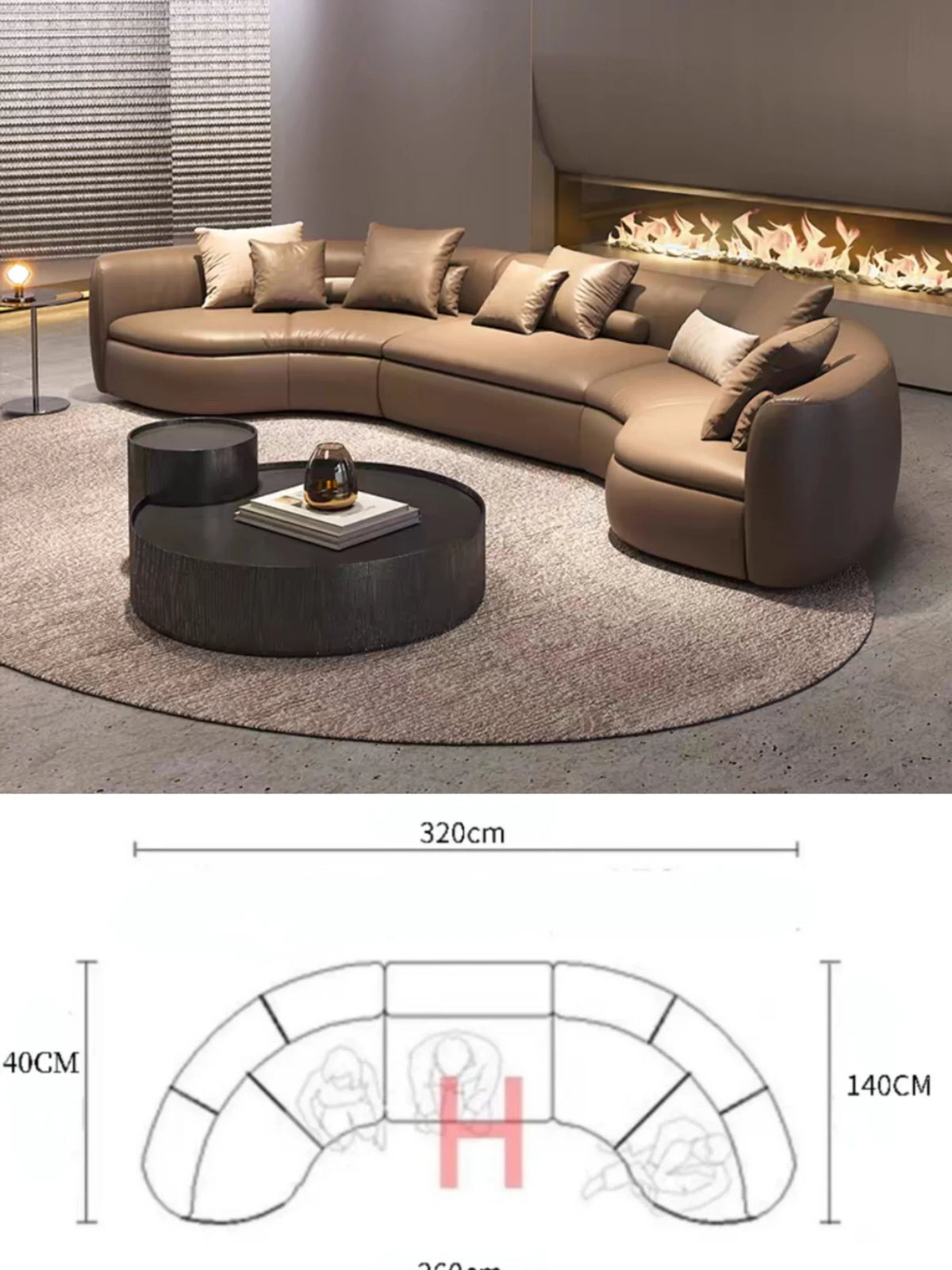 Nordic leather curved sofa designer minimalist special-shaped corner technology creative sofa02A