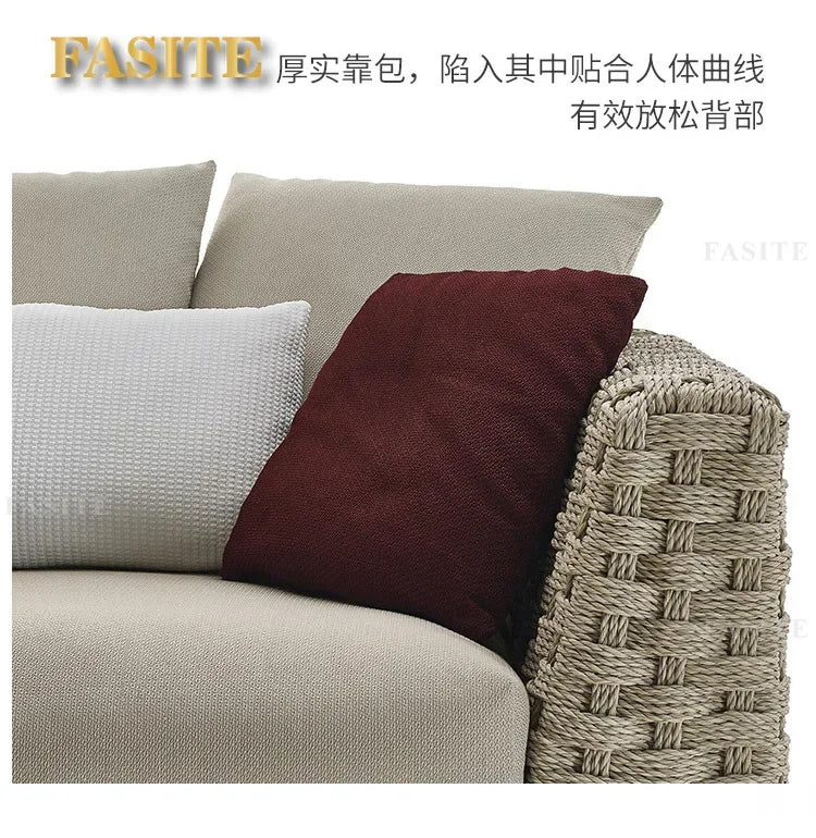 Outdoor rattan sofa combination villa courtyard garden furniture homestay outdoor restaurant lounge chair