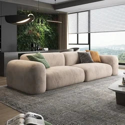 custom.Nordic Luxury 3-Seater Sectional Sofa Couch Set L-Shape Living Room Furniture Convertible Fabric Model Velvet Flo