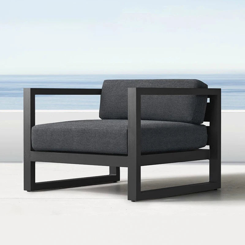 Aluminum Outdoor Lounge Chair - Weather-Resistant Woven Fabric, Rustproof Aluminum Frame - Perfect for Garden, Patio, Balcony