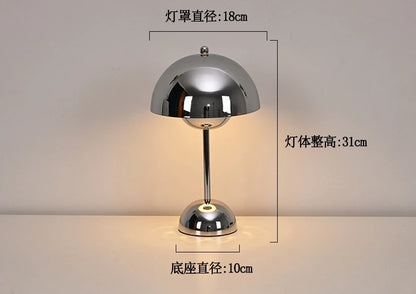 Nordic modern minimalist bedroom bedside lamp creative  flower bud cream style small table