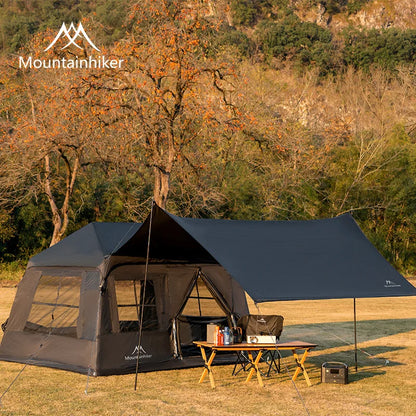 MOUNTAINHIKER 4-6 Person Outdoor Camping Manual Inflation Tent Anti-UV Shade Waterproof Air Tent Hiking Quick Open Beach Fishing
