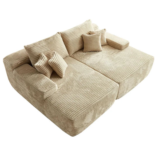 Vacuum compression fabric large size sofa living room combination lazy sofa bed