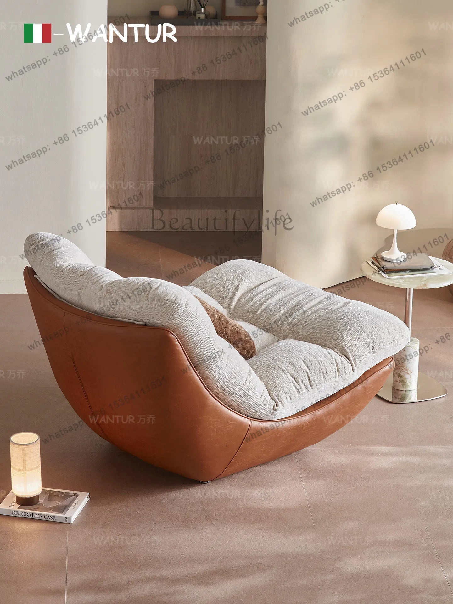 Italian living room creative single chair Nordic small apartment backrest sofa chair