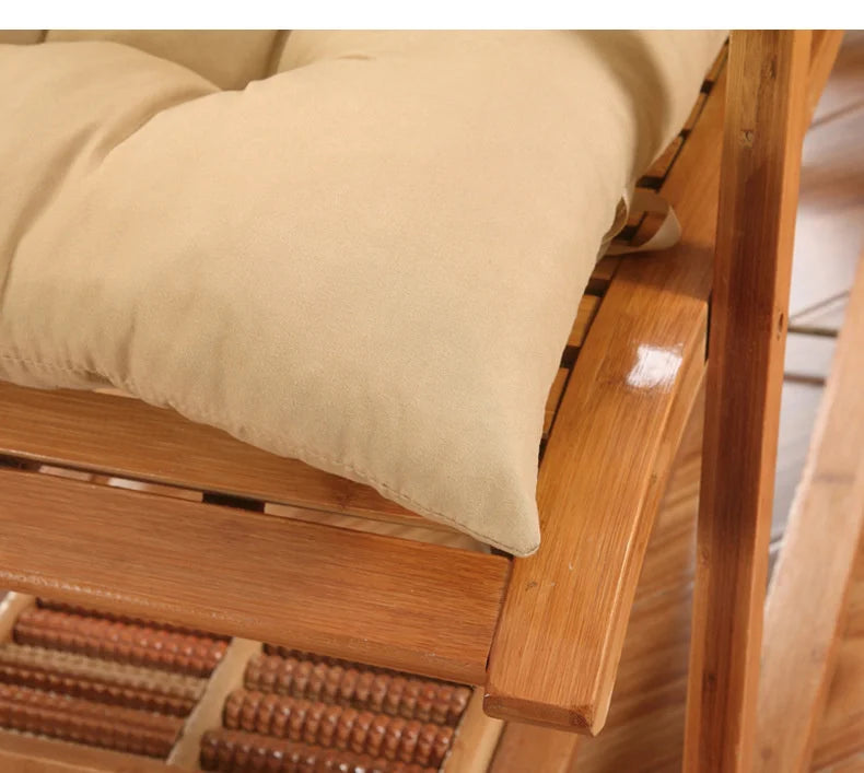Four Seasons Thick Bench Cushion Rocker Chair Cotton Cushion Solid Color Soft Thicken Outdoor Garden Reclining Chair Cushions
