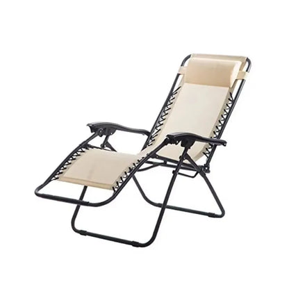 Portable Zero Gravity Lounge Chair – Folding Recliner with Lock, Cup Holder & Pillow for Patio Garden Balcony Camping Beach