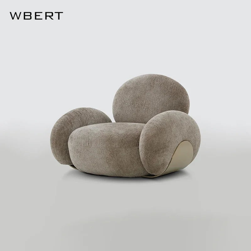 Nordic Lamb Fleece Single Sofa Chair For Home Bedroom Dining Clothing Store Beauty Salon Leisure-backrest Chair