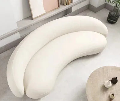 Q4  Light Luxury Velvet Curved Sofa Beauty Salon Clothing Store Moon-Shaped Sofa