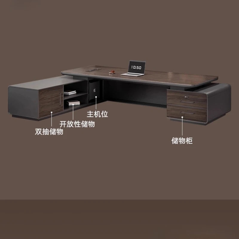 Luxury L Shaped OfficeDesks Home Office Writing Desk Modern Computer Desks With Drawers Mid Century Executive Desk Accessories