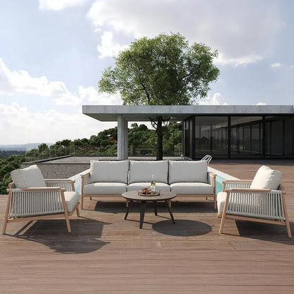 Outdoor sofa waterproof and sunscreen leisure rope weaving