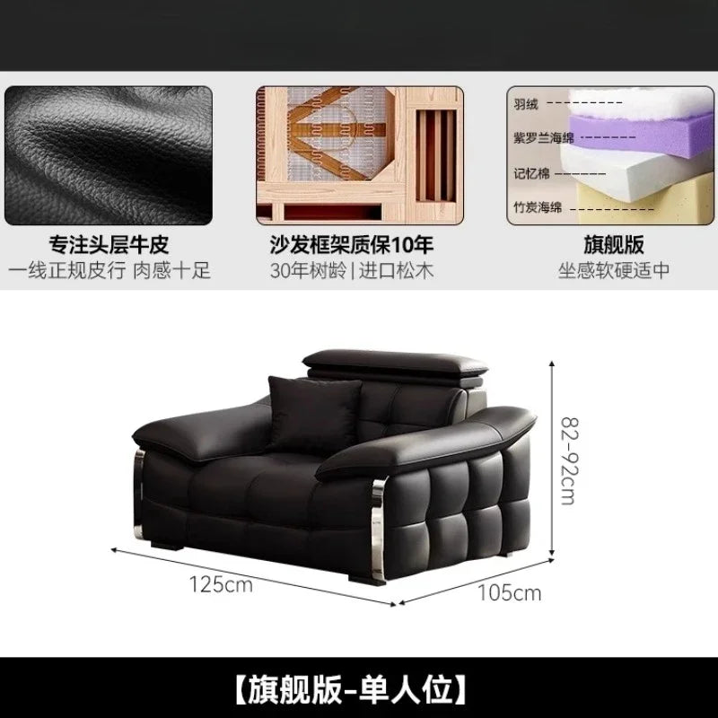 Modern Luxury Lawrence Sofa Leather Living Room Sofas Couch Armchair Home Furniture Leisure Sofa Armchairs Chaise Lounges