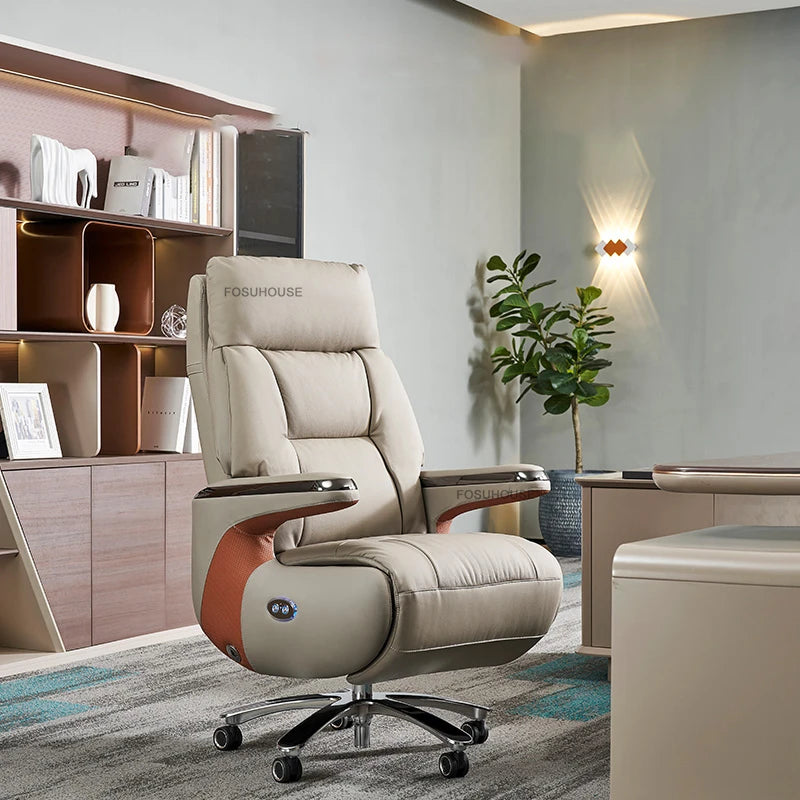Electric Smart Office Chairs European Reclining Computer Chair Home Gaming Armchair Modern Office Furniture High-end Boss Chair