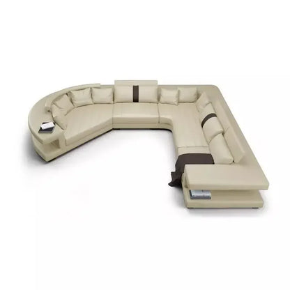 New Arrival Modern Living Room Leather Sofa, Lounge Chair, Living Room Designer Combination Sofa, U-shaped Sofa, Luxury Leather