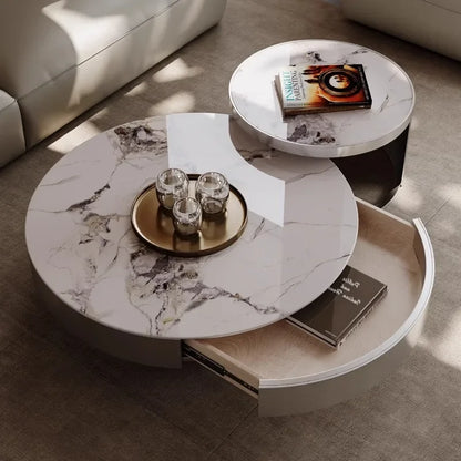Aesthetic Coffee Table Round Storage Designer Modern Coffee Table Small Salon Metal Mesa De Centro Sala Home Furniture