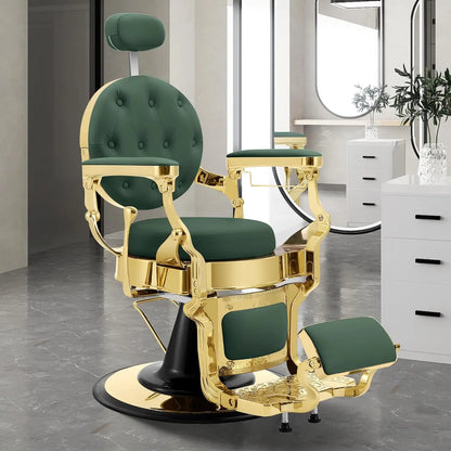 Heavy Duty Barber Chair for Barbershop,Reclining Salon Chair for Hair Stylist, 360° Swivel, Adjustable Footrest and Headrest