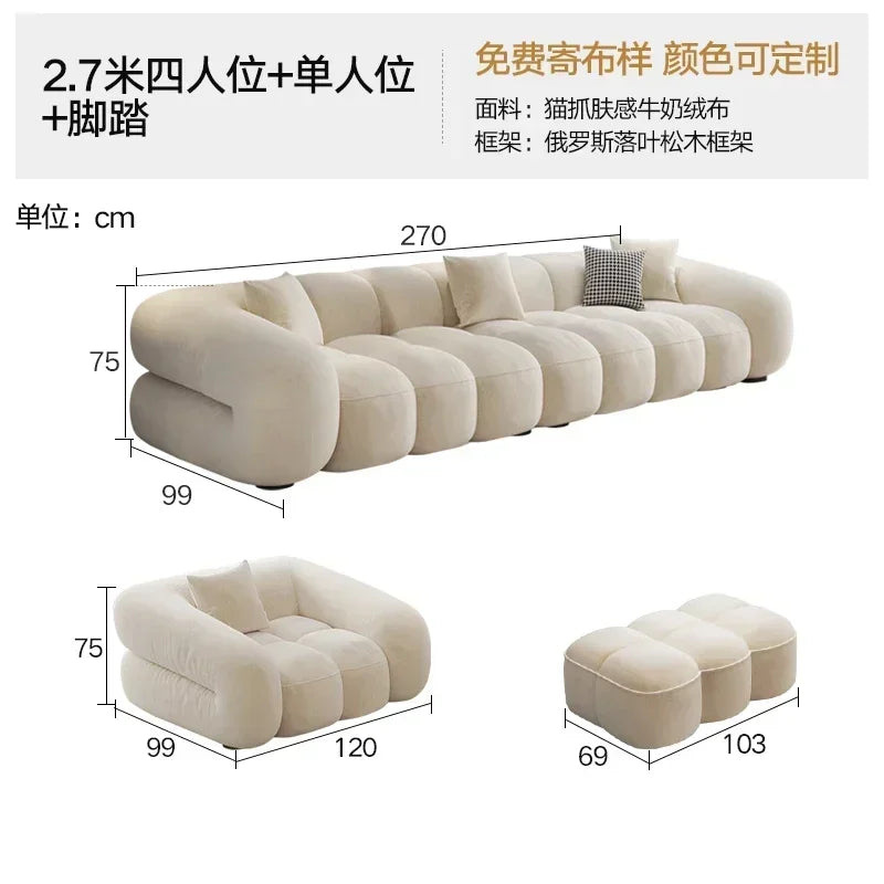 Designer Luxury Living Room Sofas House Nordic Family Elegant Relaxing Sofa Economic Apartment Minimalist Divano Hotel Furniture