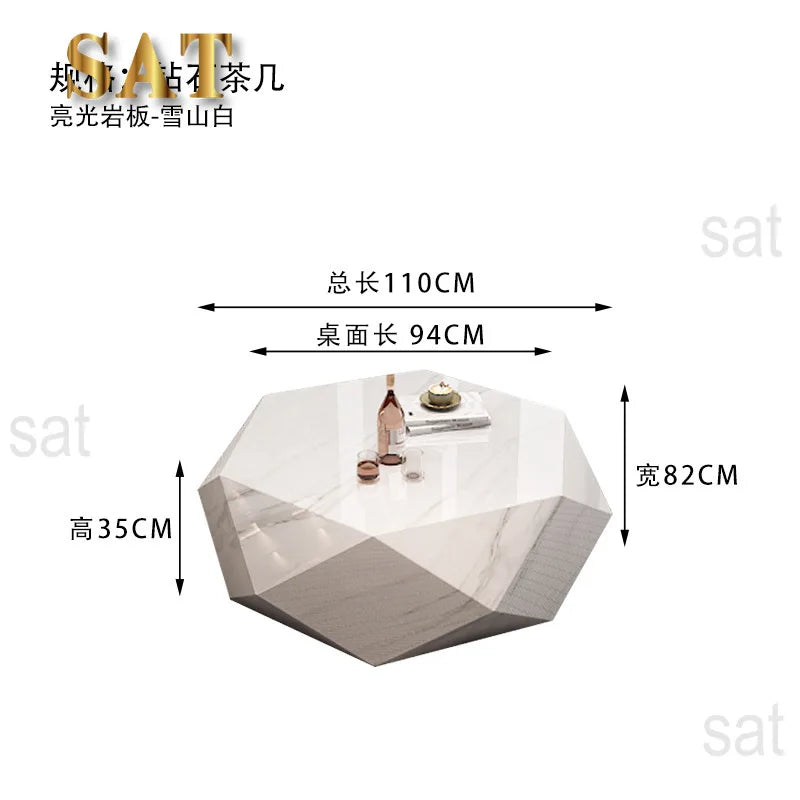 Z Living Room Home Designer Style Light Luxurymodern Minimalist Irregular Stainless Steel Diamond Coffee Table Mesa Auxiliar Roo