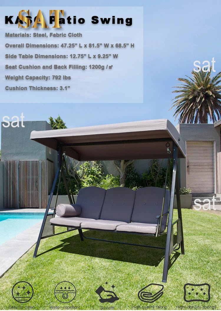 Garden Garden Swing Seat Cushion 3 Seats Furniture 3D Warehouse Seat 3 People Outdoor Swing Chair