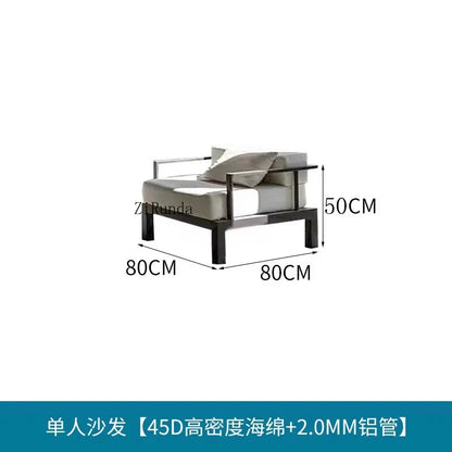 Outdoor sofa aluminum alloy outdoor waterproof sunscreen leisure sofa chair