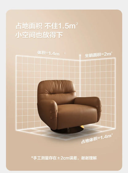 HXL modern light luxury leather sofa chair single simple living room small apartment bedroom leisure chair