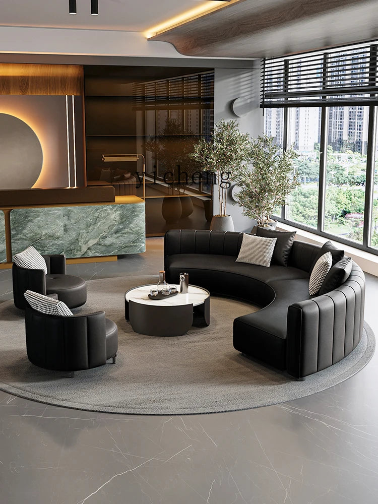 lobby curved sofa light luxury sales office negotiation beauty salon club reception lounge area sofa combination