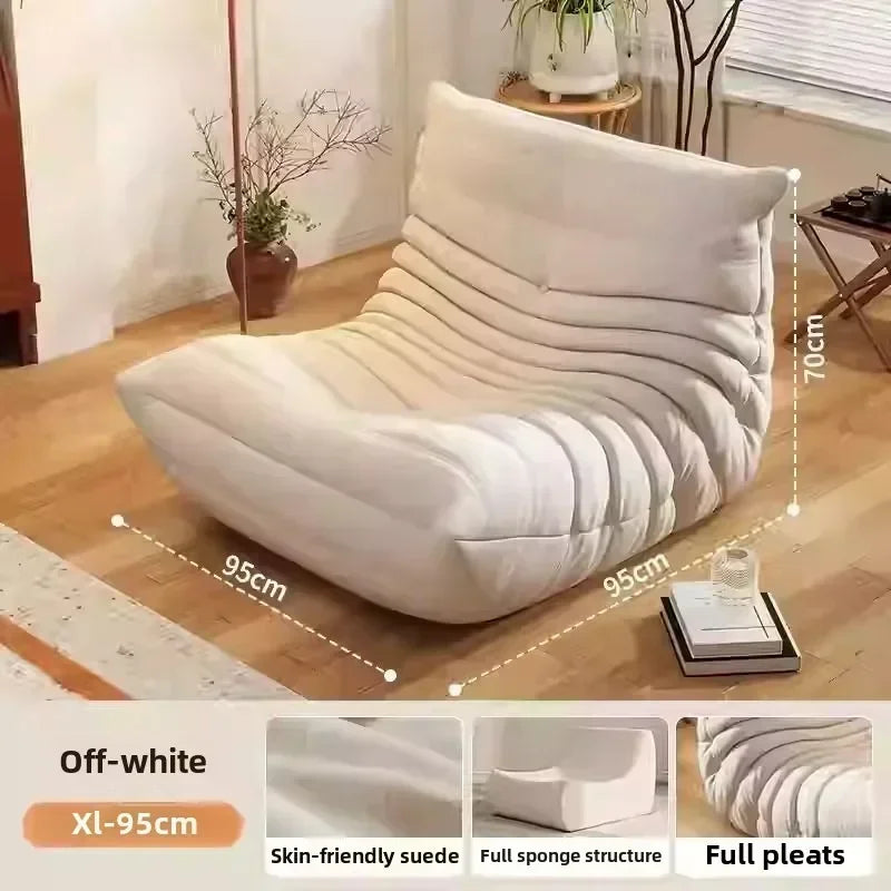 Caterpillar Sofa Living Room Single Bedroom Cloth Art Black Leather Lazy Man Sofa Bedroom Living Room Chair Sofa