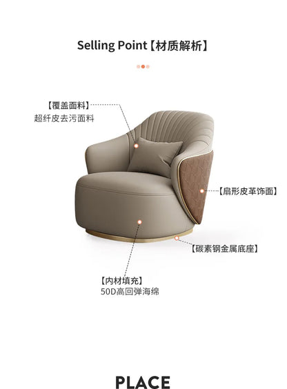 Modern light luxury single sofa chair home balcony negotiation reception table and chair combination designer office area leisur