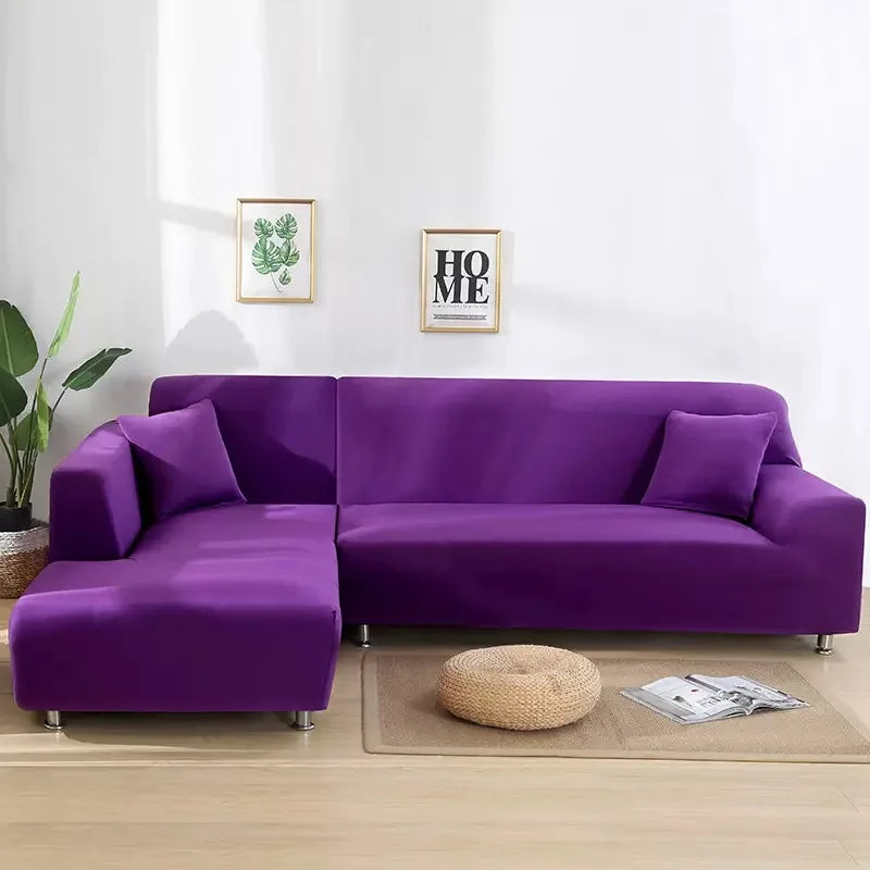 Elastic Solid Color Sofa Cover for Living Room All-inclusive Spandex Couch Cover Sectional Furniture Slipcover 1/2/3/4 Seater