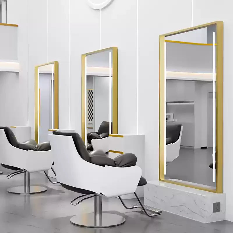 HJ Barber Shop Mirror Quick Cut Special Mirror Hair Salon Internet celebrity hair salon Full Lamp Mirror