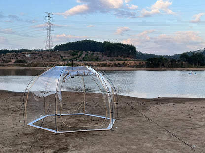 4-6 Person Transparent Tent with Breathable Top Cover Winter Outdoor Camping Windproof Gazebo Large PVC Bubble Tent Family Party