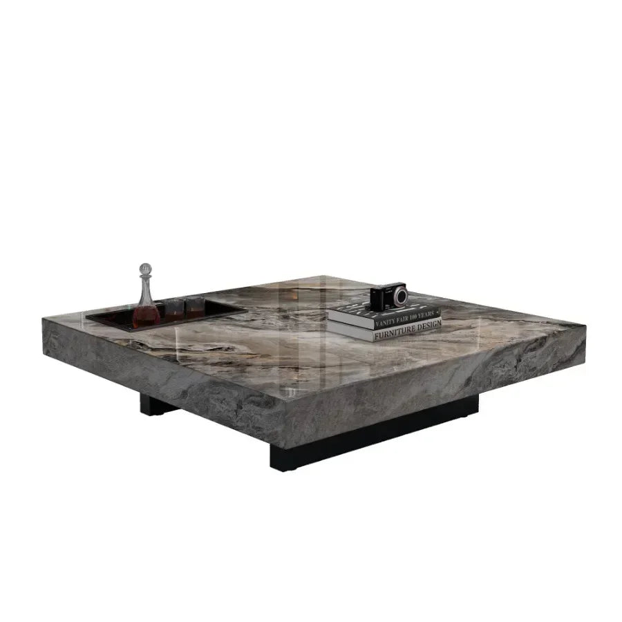 Marble Top Coffee Table Living Room Luxury Stone Rectangular Coffee Table Modern Topper Italian Table Home Furniture