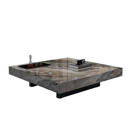 Marble Top Coffee Table Living Room Luxury Stone Rectangular Coffee Table Modern Topper Italian Table Home Furniture