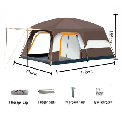 Sunshade Waterproof Tent Portable Wear Resistance Camping Tents Outdoor Stable Windproof Large Spaces Four Season Shelters