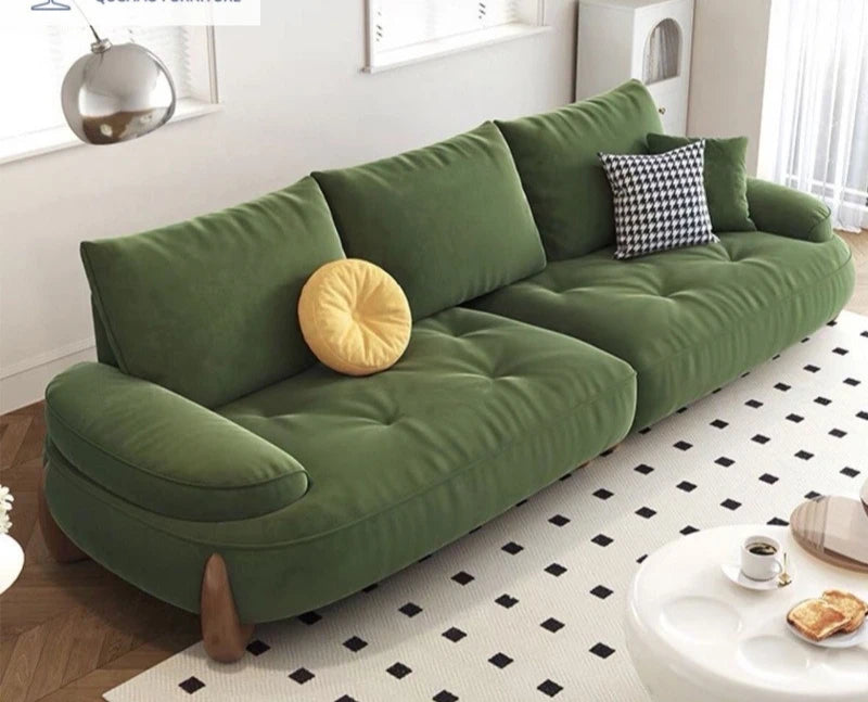 Cream style fabric sofa, modern light luxury living room small apartment sofa, cat claw cloth